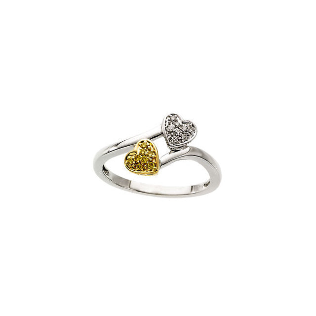 Ring > Heart > Diamonds > Yellow & White > Natural > .08 CTW