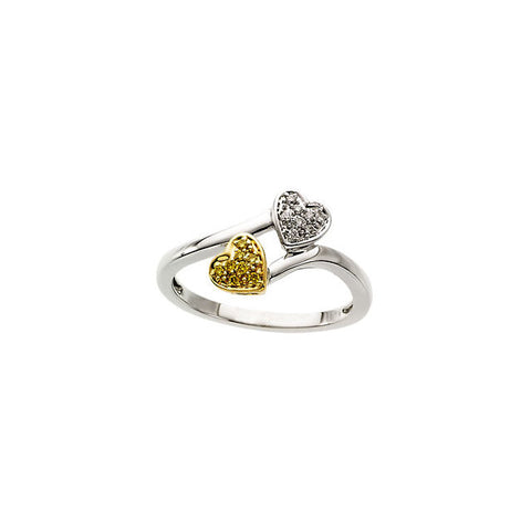 Ring > Heart > Diamonds > Yellow & White > Natural > .08 CTW