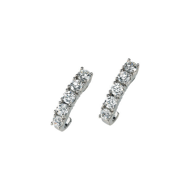 Earrings > J-Hoop > Moissanite > Created
