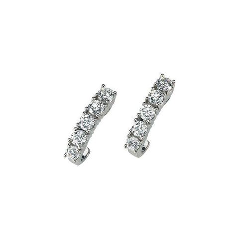 Earrings > J-Hoop > Moissanite > Created
