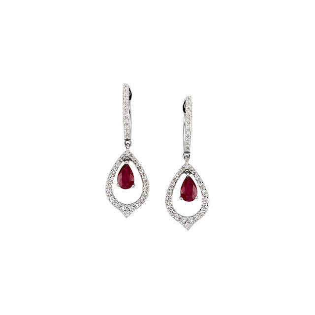 Earrings > Diamond & Ruby > 1/4 CTW