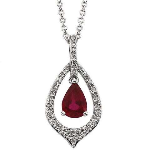Necklace > Diamond & Ruby > 1/6 CTW