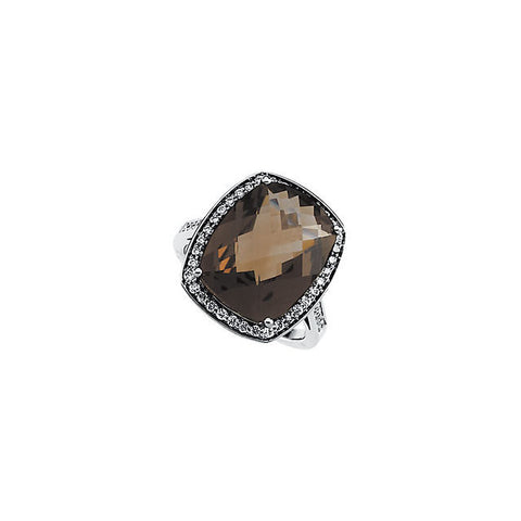 Ring > Quartz & Diamond > Smoky > Genuine