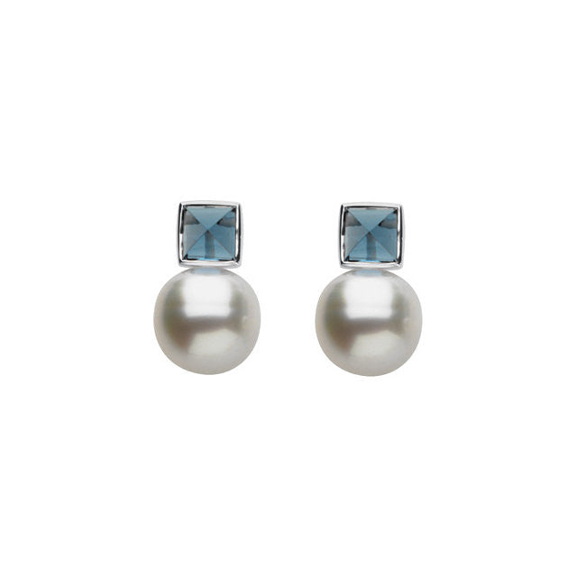 Earrings > Topaz > Blue > Pearl & London > Sea > South