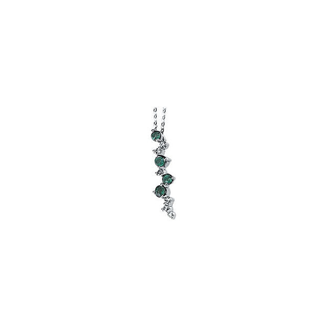 Necklace > Emerald & Diamond > Genuine