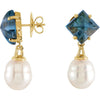 Earrings > Topaz > Blue > Pearl & London > Cultured > Sea > South > Aquarella®