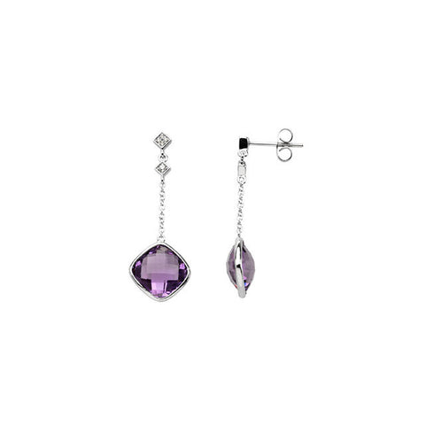 Earrings > Diamond > .05 CTW > & > Amethyst