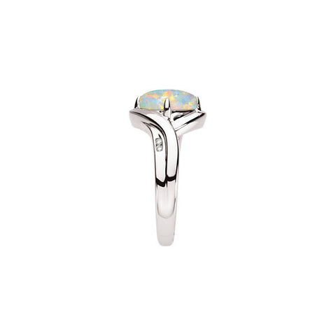 Ring > Opal & Diamond > Genuine > .03 CTW