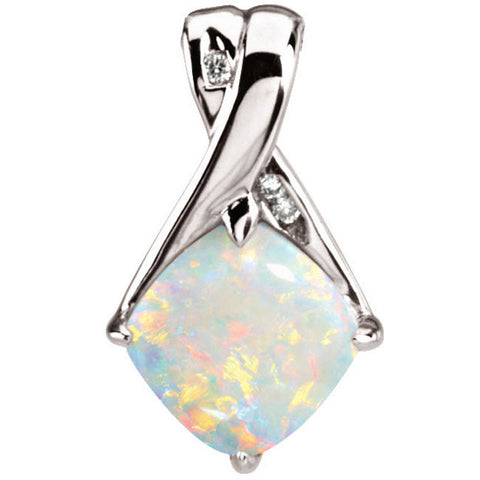 Pendant > Opal & Diamond