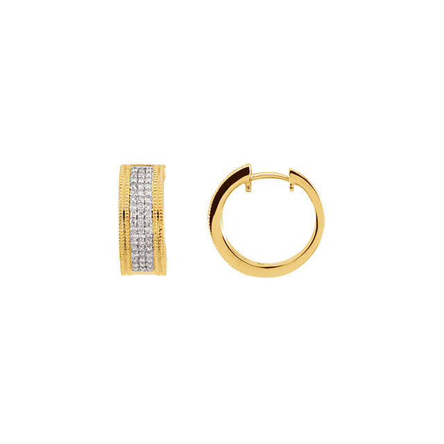 Earrings > Hoop > Diamond > 3/8 CTW > Plating > Rhodium > White > with