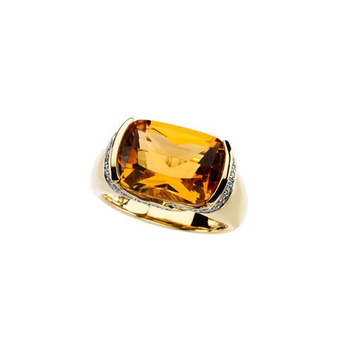 Ring > Citrine & Diamond > Genuine