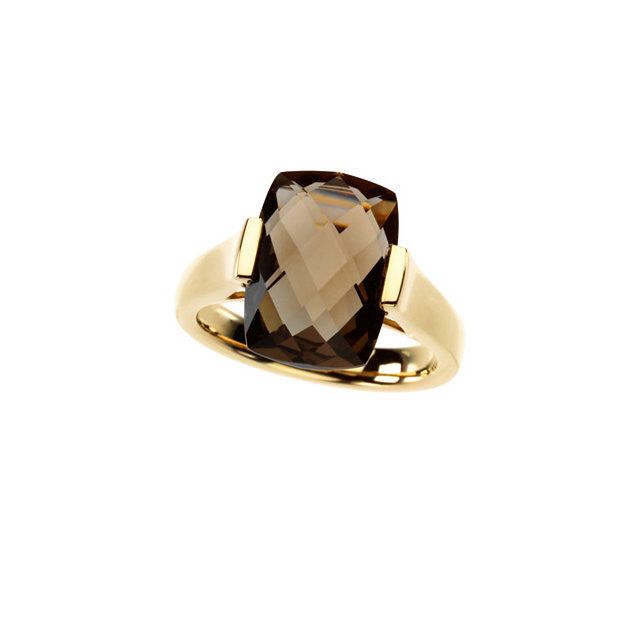 Ring > Quartz > Smoky > Checkerboard > Genuine