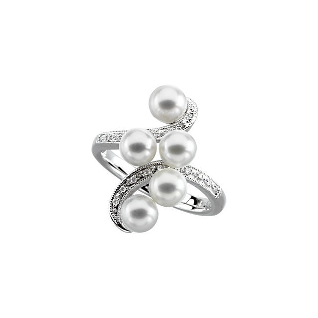 Ring > Pearl & Diamond > Cultured > Freshwater