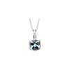 Necklace > Topaz & Diamond > Blue > Swiss > Checkerboard > Genuine