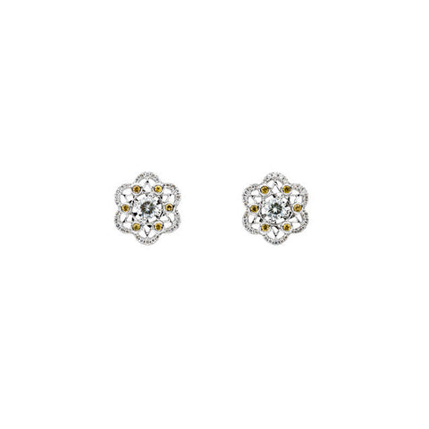 Earrings > Sapphire & Moissanite > Yellow > Diamond, > 1/4 CTW