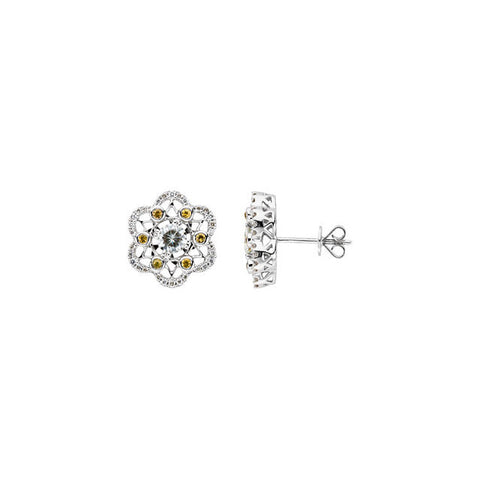 Earrings > Sapphire & Moissanite > Yellow > Diamond, > 1/4 CTW