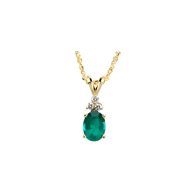 Necklace > Emerald & Diamond > Genuine