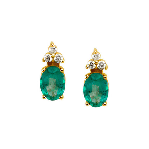 Earrings > Emerald & Diamond
