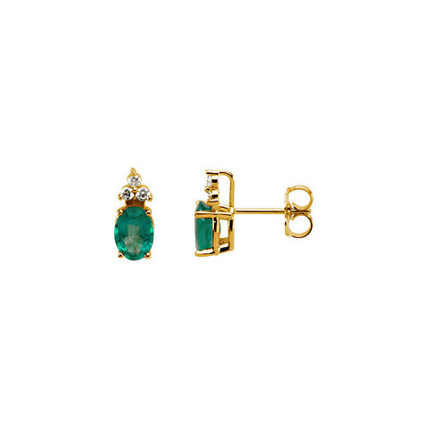 Earrings > Emerald & Diamond