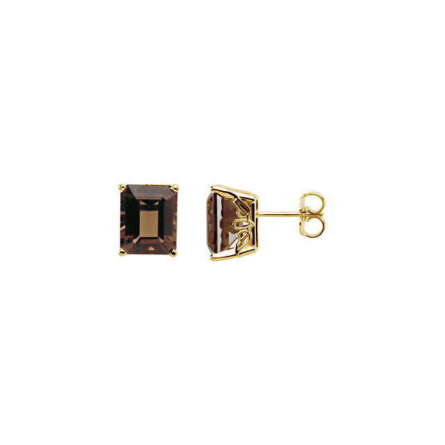 Earrings > Quartz > Smoky > Genuine