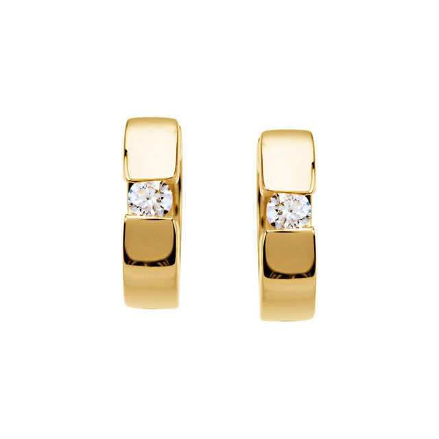 Earrings > Hoop > Diamond > 1/5 CTW
