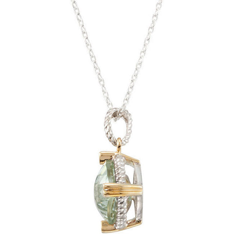 Pendant > Quartz > Green > Genuine > yellow > Silver & 14kt > Sterling