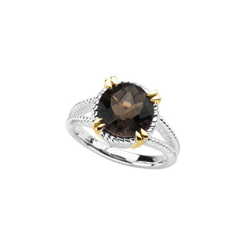 Ring > Quartz > Smoky > yellow > Silver & 14kt > Sterling
