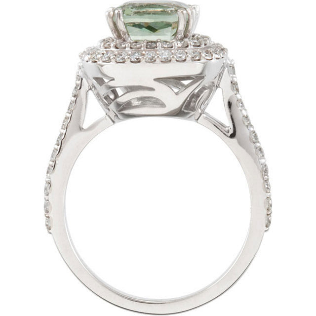 Ring > Quartz & Diamond > Green > Genuine