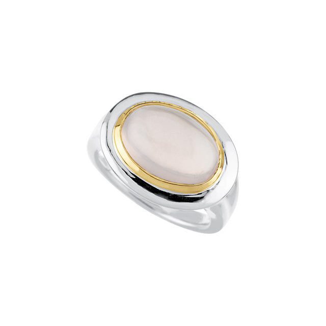 Ring > Quartz > Rose > Cabochon > Genuine