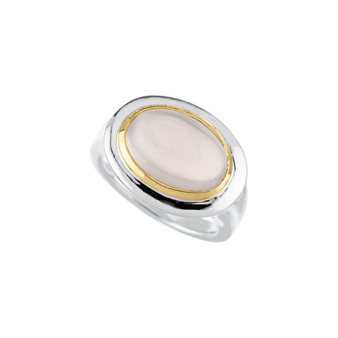 Ring > Quartz > Rose > Cabochon > Genuine
