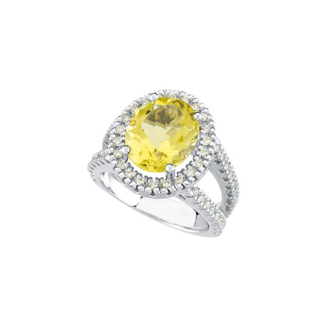 Ring > Quartz & Diamond > Lemon > Genuine