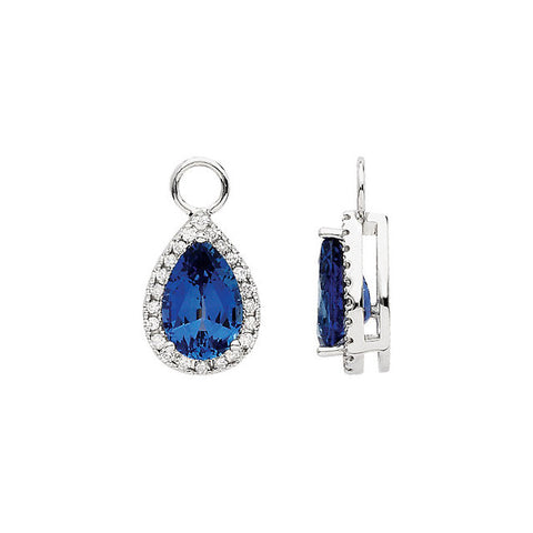 Dangles > Earring > Diamond > CTW > 1/Sapphire & 1 > Blue > Created > Chatham®