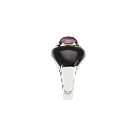 Ring > Dome > Onyx & Amethyst > Genuine