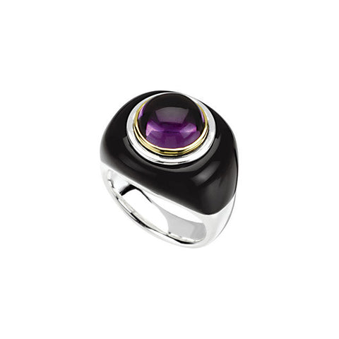 Ring > Dome > Onyx & Amethyst > Genuine