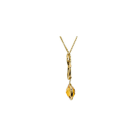 Necklace > Citrine & Diamond > Checkerboard > Genuine