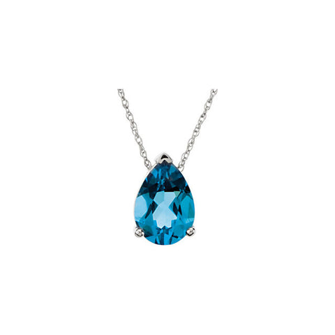 Pendant > Topaz > Blue > Swiss > Genuine