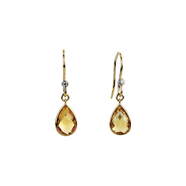 Earrings > Citrine & Diamond