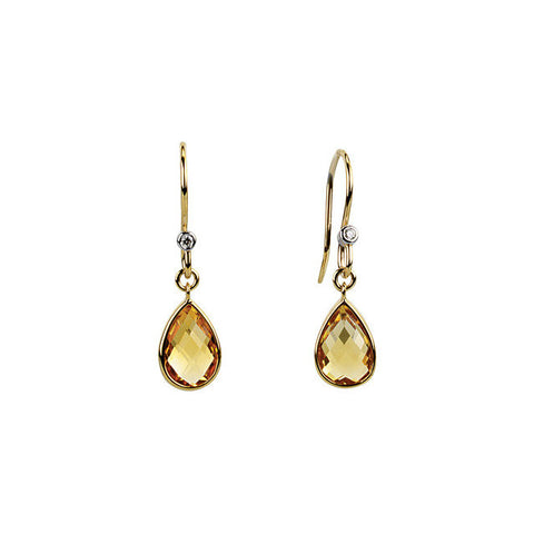 Earrings > Citrine & Diamond