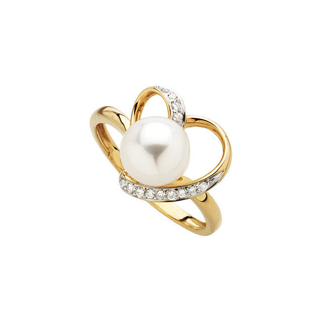 Ring > Pearl & Diamond > Cultured > Freshwater