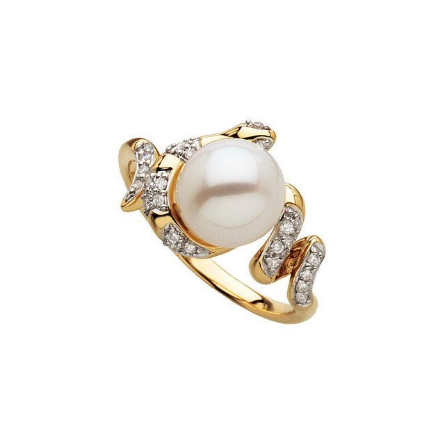 Ring > Pearl & Diamond > Cultured > Freshwater