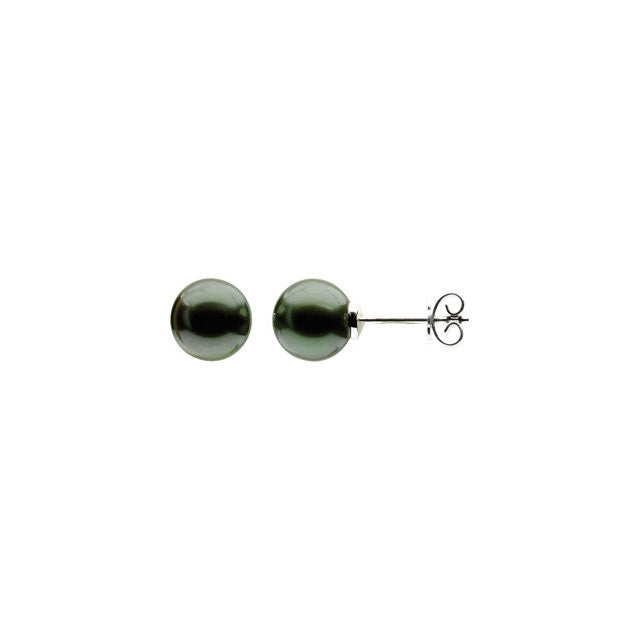 Earrings > Pearl > Cultured > Tahitian > Round > 10mm