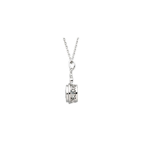 Pendant > Aquamarine & Diamond > Genuine