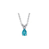 Necklace > 18" > Zircon > Blue > 7x5mm