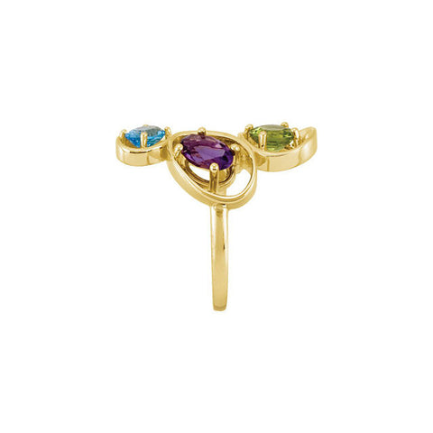 Ring > Garnet > Peridot & Rhodolite > Amethyst, > Topaz, > Blue > Swiss > Genuine