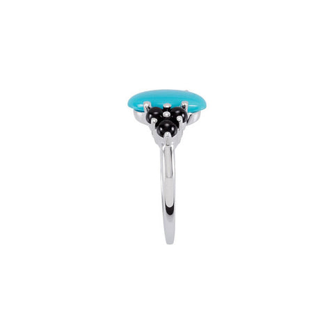 Ring > Turquoise & Onyx > Genuine