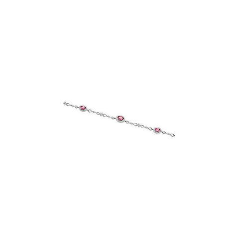 Necklace > Tourmaline & Diamond > Pink > Genuine