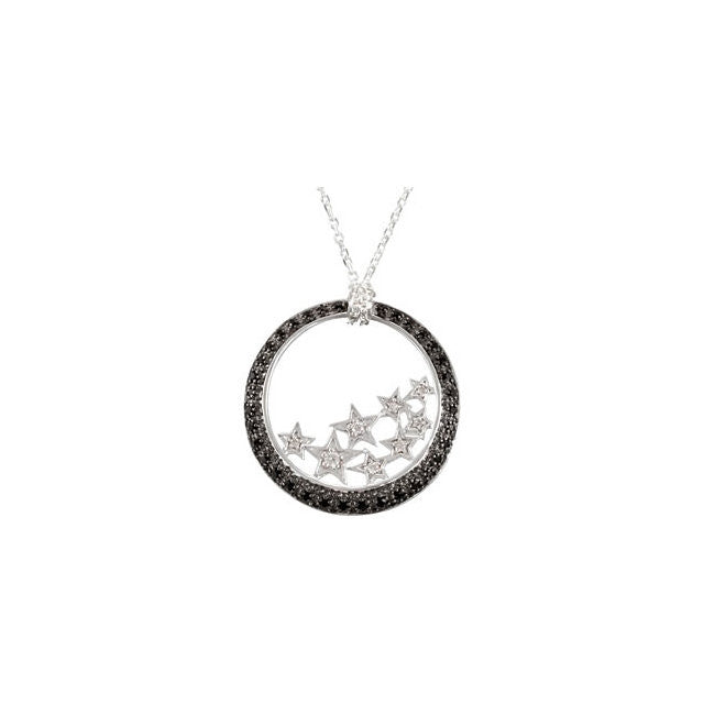 Necklace > 18" > Diamond > .06 CTW > & > Spinel > Black