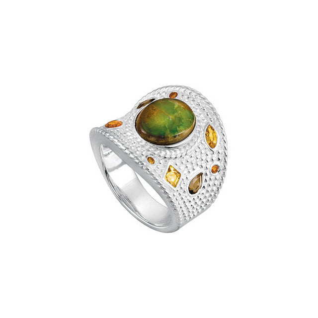 Ring > Quartz > Citrine & Smoky > Citrine, > Madeira > Triplet, > Ammonite > Genuine