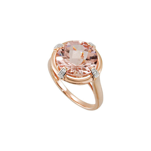 Ring > Morganite & Diamond > Genuine