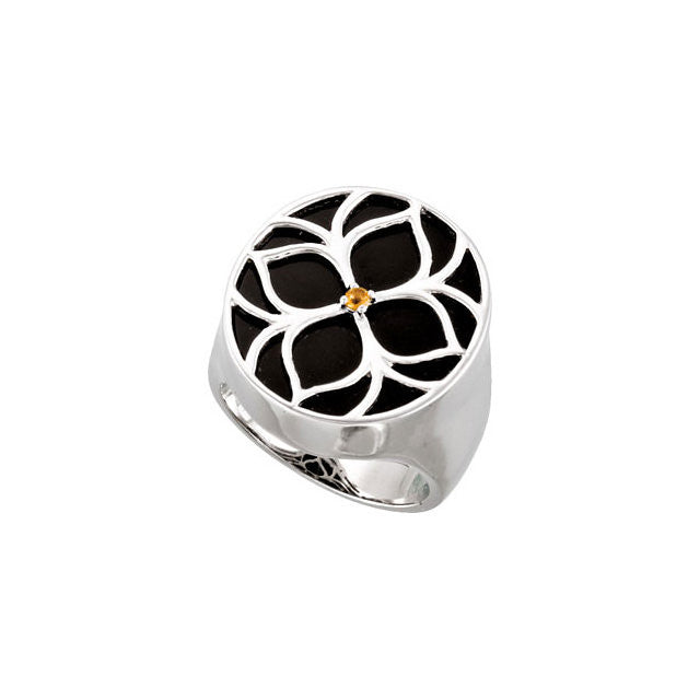 Ring > Onyx & Citrine > Genuine